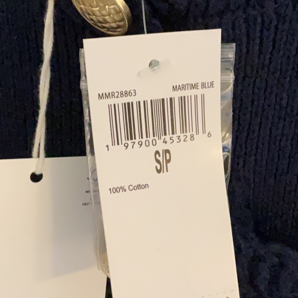 Caroline Constas Navy Knit Sleeveless Sweater Dress, Size S, Gold Buttons, NWT - Picture 8 of 11